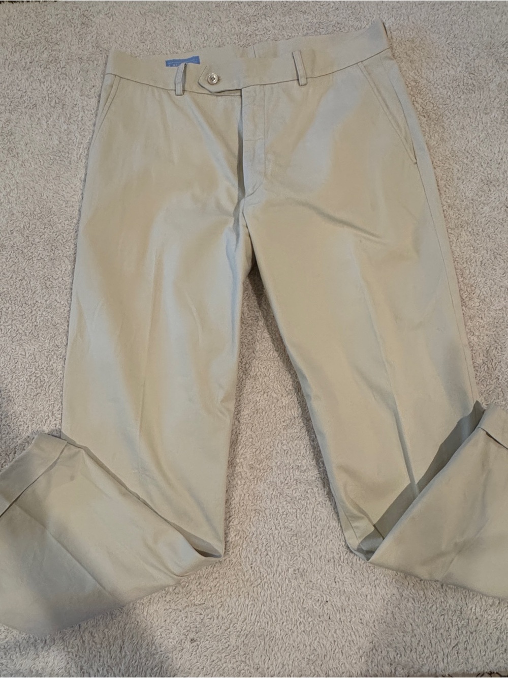 J McLaughlin Men's Beige Chino Pants - Size 34 Classic Casual Trousers
